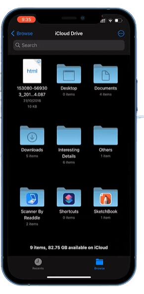 blader en kies bestanden die u wilt overbrengen
