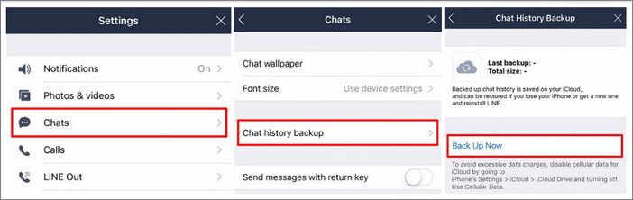 icloud back-up chatgeschiedenis