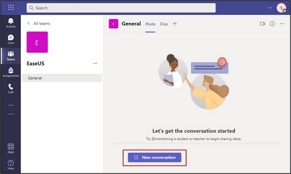 nieuw gesprek beginnen