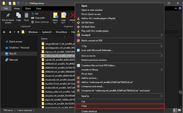 selecteer de kopieeroptie