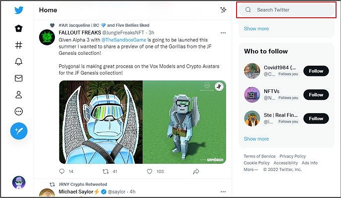 zoek naar twitteraccount