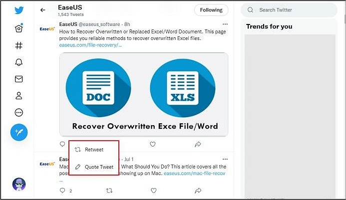 kies retweet of quote tweet