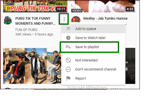 Kies uit het pictogram met drie stippen om op te slaan in afspeellijst