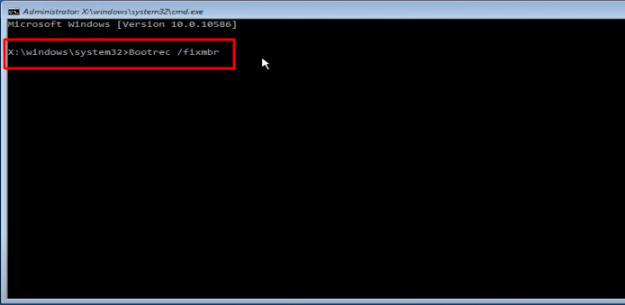 typ commando en druk op Enter