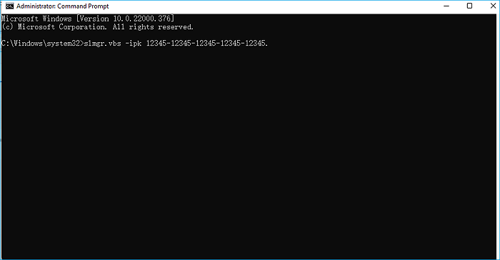 Typ de opdracht en druk op Enter