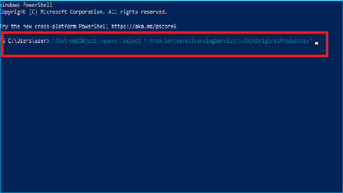 Typ de opdracht en druk op Enter