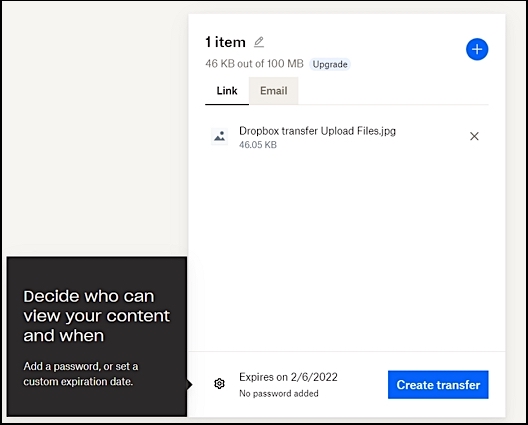 dropbox-overdrachtslinks