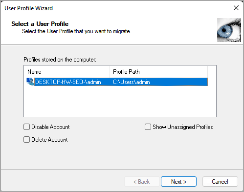 gebruikersprofielwizard - 1