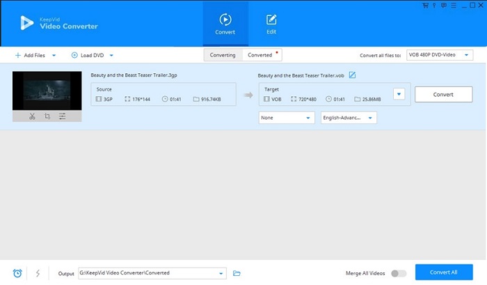converteer 3gp tp mov keepvid