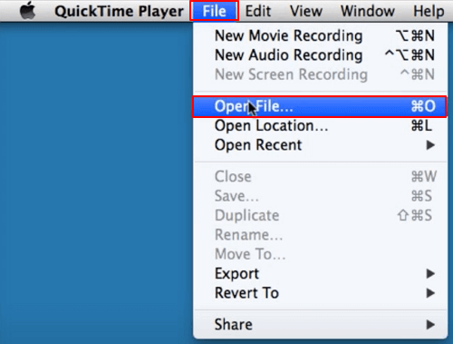 Open MP4-video in QuickTime Player