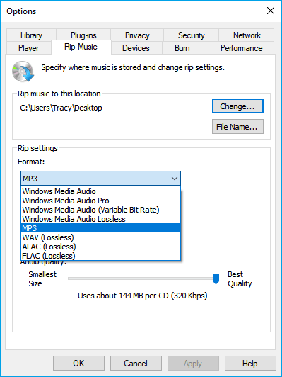 Converteer MP4 naar MP3 in Windows Media Player.