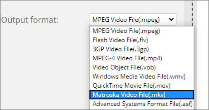 Convertfiles selecteren kmv-uitvoerformaat