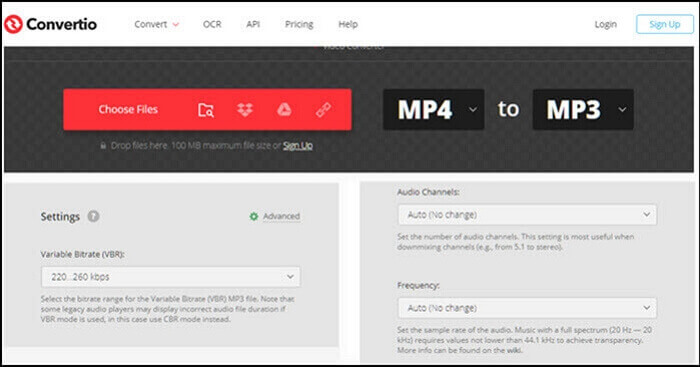 Converteer MP4 naar MP3 met Convertio