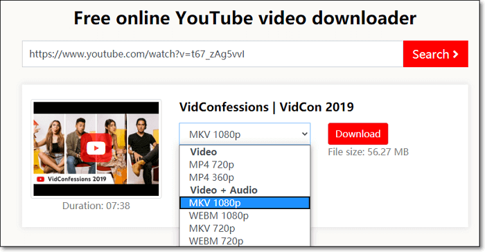 Converteer YouTube naar MKV met Fastconverter
