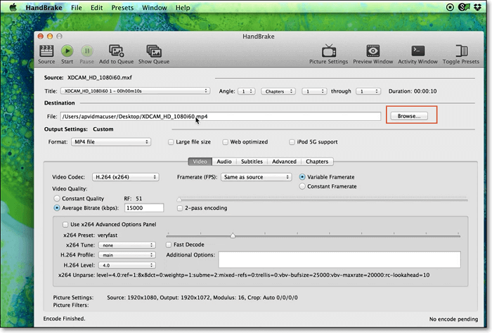 Selecteer de MKV als het uitvoerformaat in HandBrake