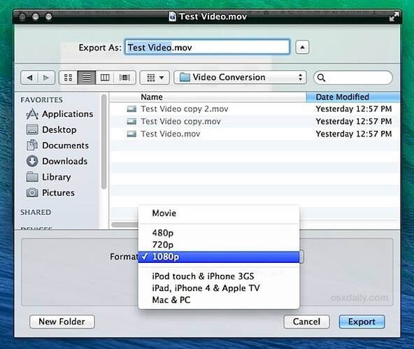 quicktime video converteren naar mp4