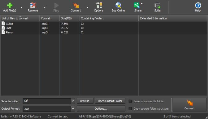 Switch Audio File Converter Software - beste gratis audio-omzetter