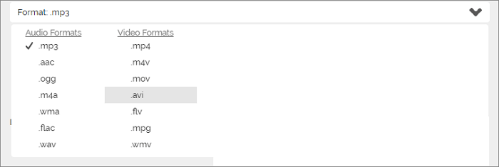 Video mp3 converteren selecteer avi-uitvoerformaat