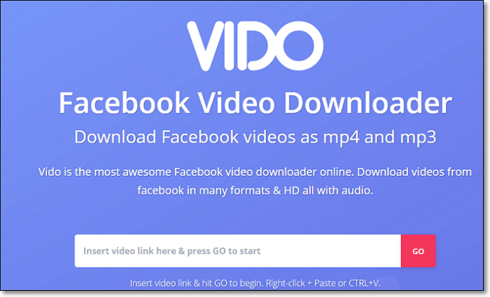 Converteer Facebook-video naar MP3 met Vido