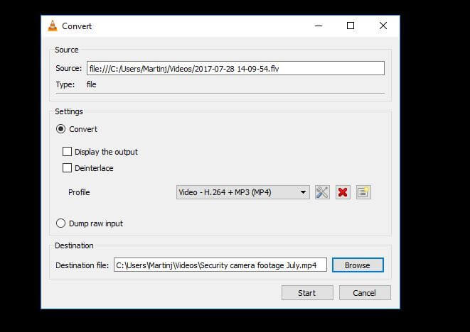 locatie instellen voor geconverteerd bestand in VLC