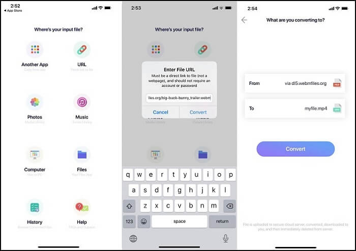 hoe webm naar mp4 op iPhone te converteren