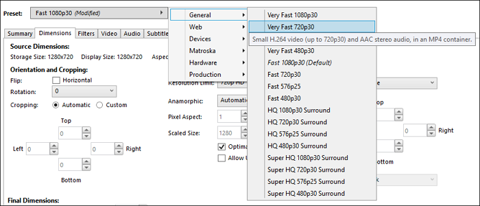 Voorinstelling aanpassen