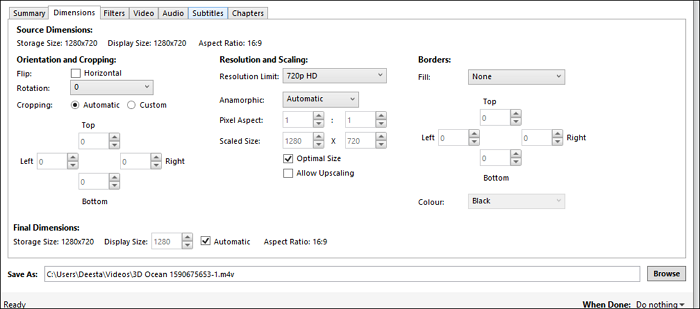 Videoresolutie wijzigen met Handrem
