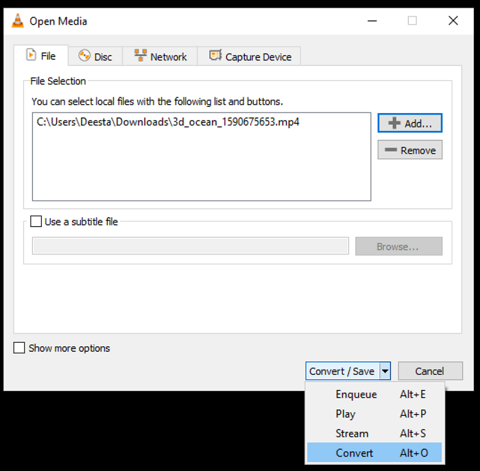 Doelvideobestand importeren