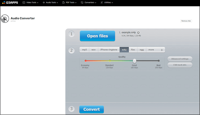 Audio-omzetter Converteer M4P naar M4A online