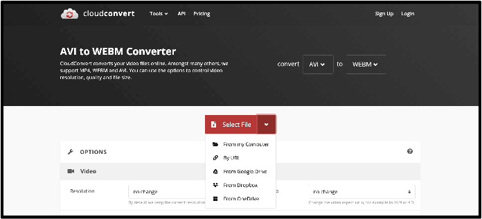 cloudconvert uploaden
