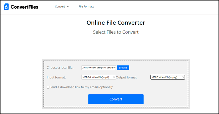 ConvertFiles Converteer MP4 naar MPEG2