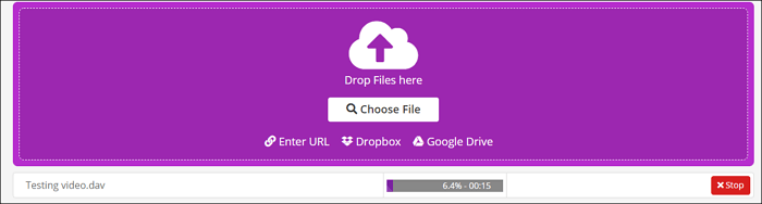 Upload het DAV-bestand