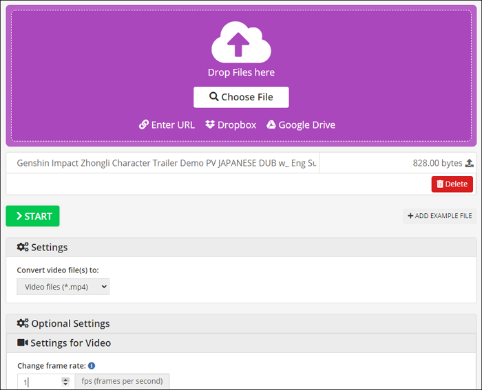 Gratis online FPS-omzetter