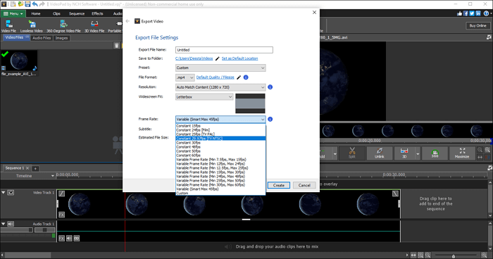 Videoframesnelheid wijzigen met VideoPad