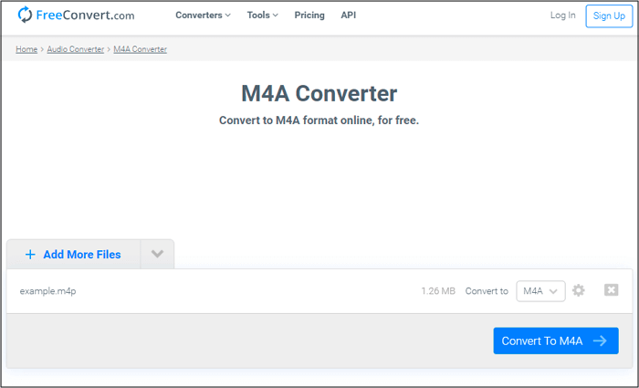 FreeConvert M4P naar M4A Converter online