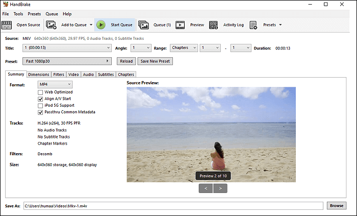 handrem converteer mkv naar mp4