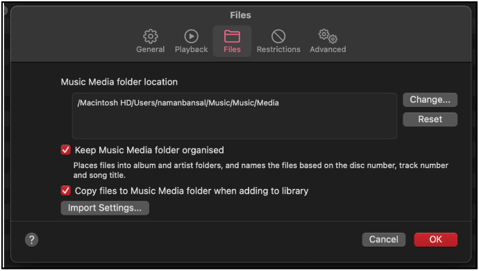 M4A-bestand importeren