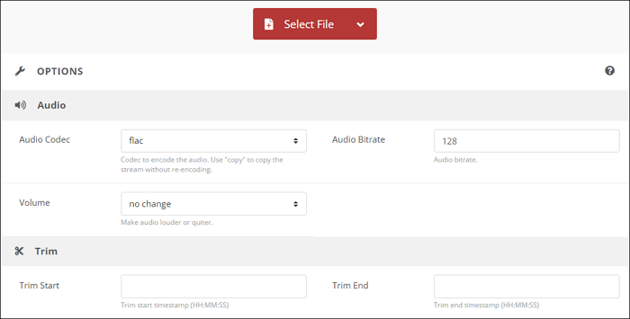 Converteer M4A online naar FLAC