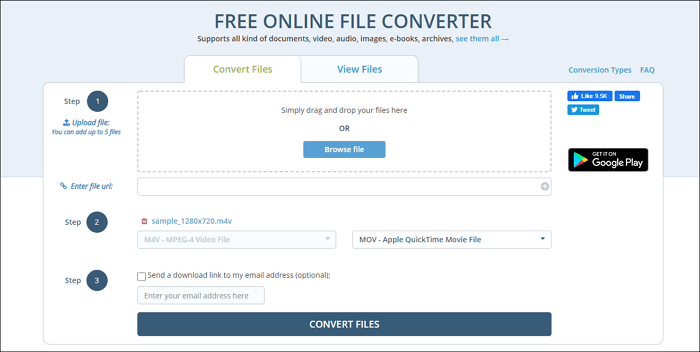 Docspal m4v naar mov