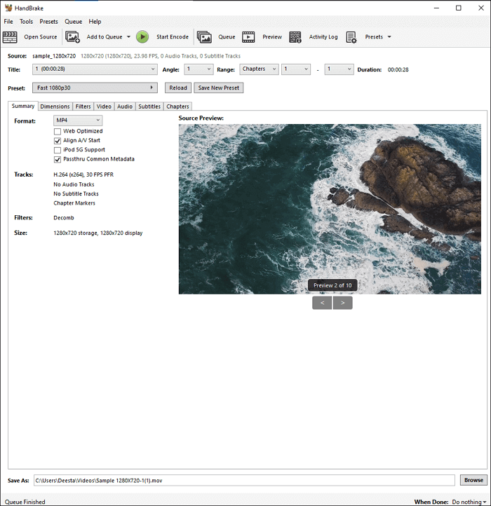 m4v naar mov handrem