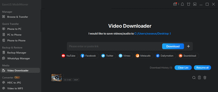 mobimover youtube naar webm