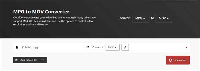 mpg naar mov cloudconvert