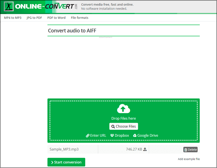 Online converteren AIFF-converter