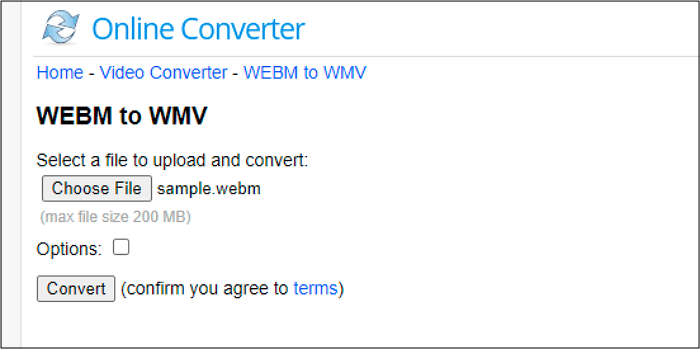 Online Converteer WebM naar WMV Online