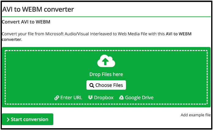 online converteer avi naar webm