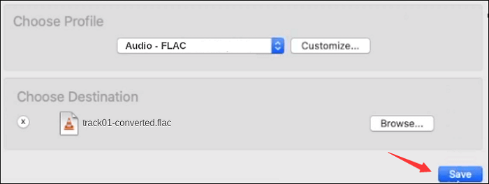 opslaan als flac in vlc mac