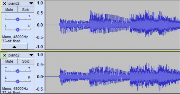 verwijder de tweede track