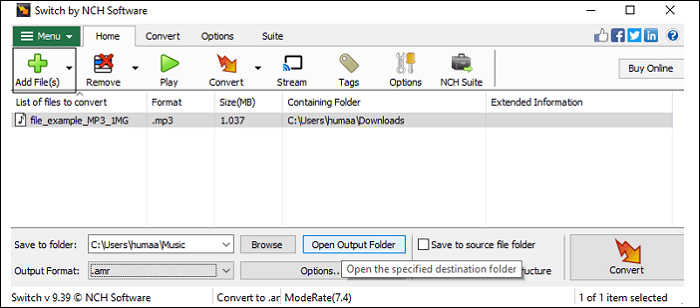 schakelaar converteer mp3 naar m4b