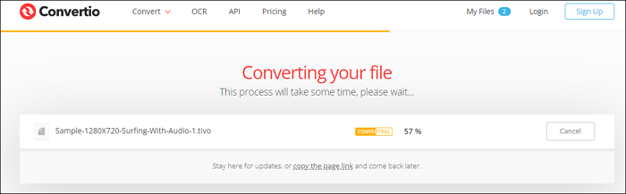 converteer tivo naar mp4 met convertio