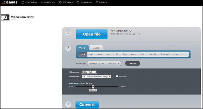 Converteer video online naar H264